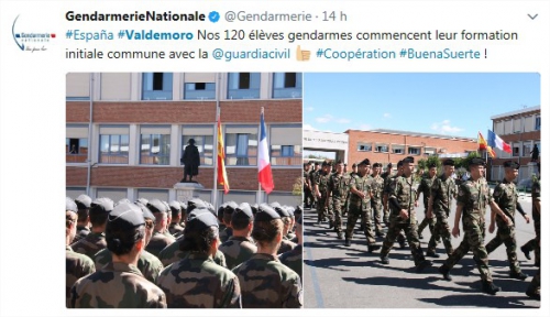 Les élèves-gendarmes français commencent à être formés en Espagne.