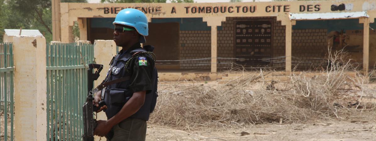 Un soldat de la Minusma à Tombouctou (Mali), en avril 2015.
