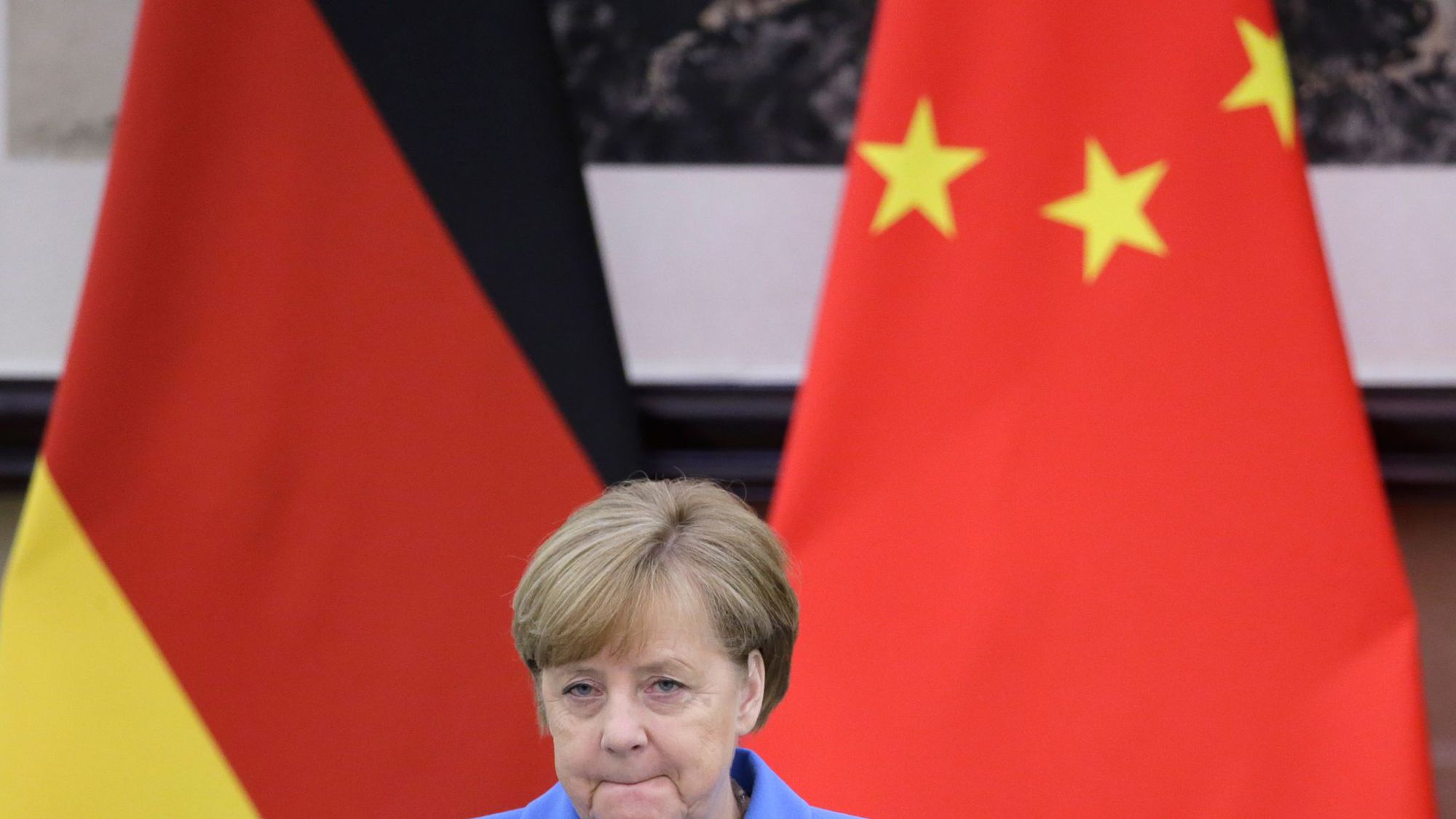 La cancelière allemande Angela Merkel à Pékin, le 24 mai 2018