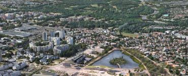 Vue aérienne du projet Terre d’eaux, à Sevran (Seine-Saint-Denis).