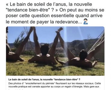 Pourquoi «Franceinfo» a-t-il supprimé un article  sur «Le bain de soleil de l’anus, la nouvelle tendance bien-être» ?