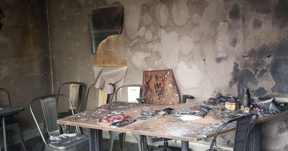 Bobigny, vendredi 24 janvier. La permanence de la liste Poing Commun de Fouad Ben Ahmed, candidat aux municipales, a été incendiée cette nuit.