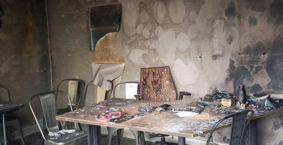 Bobigny, vendredi 24 janvier. La permanence de la liste Poing Commun de Fouad Ben Ahmed, candidat aux municipales, a été incendiée cette nuit.