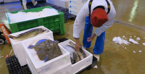 Illustration. Des employés parvenaient à subtiliser des cageots remplis de marchandises peu de temps avant le marché aux poissons de deux heures du matin.