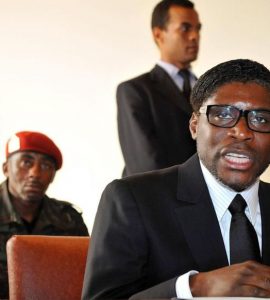 Teodorin Teodoro Obiang Nguema, ici le 24 janvier 2012 en Guinée Équatoriale, a été condamné en appel à une peine plus lourde qu’en première instance.