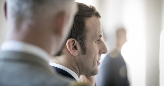 Emmanuel Macron à l’École de guerre, le 7 février 2020.