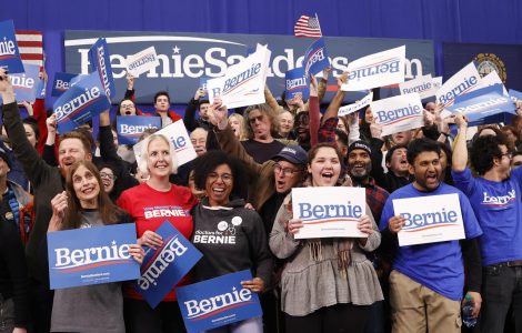 De supporters de Bernie Sanders, le 11 février à Manchester (New Hampshire). PHOTO REUTERS/Mike Segar