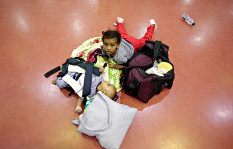 Des enfants éthiopiens revenus d’Arabie saoudite, à l’aéroport d’Addis-Abeba, en juillet 2017.