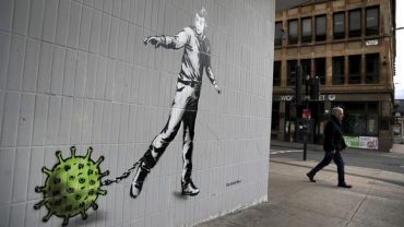 Sur un mur de la rue Bath, à Glasgow, un graffiti de l