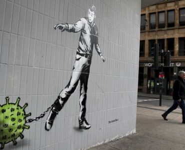 Sur un mur de la rue Bath, à Glasgow, un graffiti de l