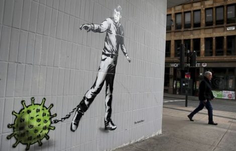 Sur un mur de la rue Bath, à Glasgow, un graffiti de l