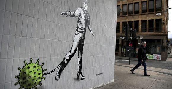 Sur un mur de la rue Bath, à Glasgow, un graffiti de l
