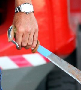 La machette a été retrouvée à proximité des deux hommes interpellés.