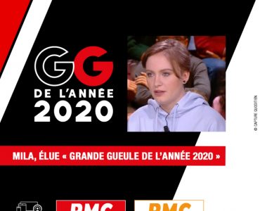 EVENEMENT RMC - Mila désignée "Grande Gueule" de l'année 2020 par les auditeurs de RMC
