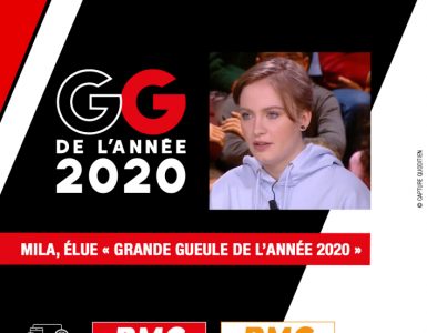 EVENEMENT RMC - Mila désignée "Grande Gueule" de l'année 2020 par les auditeurs de RMC