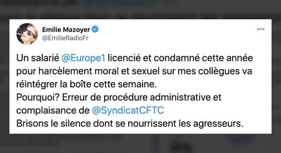 Fronde à Europe 1 contre le retour d'un harceleur