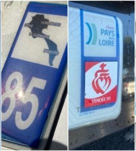 Les Vendéens vont devoir retirer le coeur rouge et blanc de leurs plaques d'immatriculations