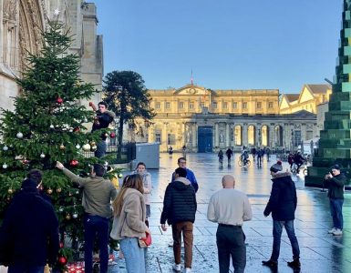 Vidéo. Bordeaux : un « vrai » sapin installé devant la cathédrale