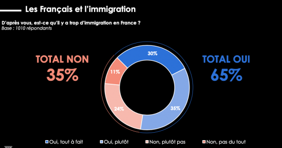 Sondage : 65 % des Français estiment qu’il y a trop d’immigration en France