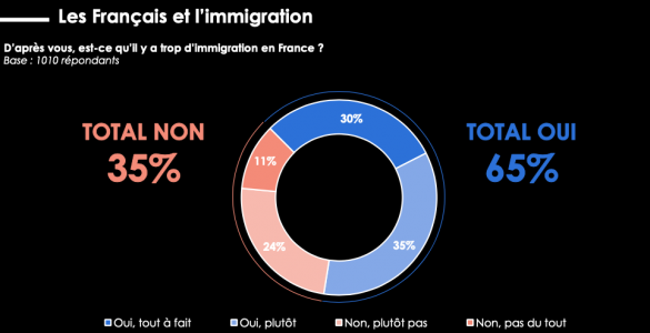 Sondage : 65 % des Français estiment qu’il y a trop d’immigration en France