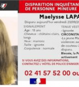 Angers : La police lance un avis de recherche après la disparition inquiétante d’une ado de 15 ans agressée au couteau