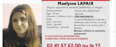Angers : La police lance un avis de recherche après la disparition inquiétante d’une ado de 15 ans agressée au couteau