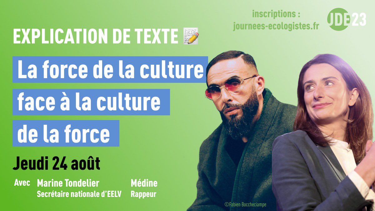 Le rappeur Médine, compagnon de route des islamistes, invité aux Journées  d'été des écologistes. "On a beaucoup de combats communs", précise Marine  Tondelier, patronne d'EELV - Fdesouche