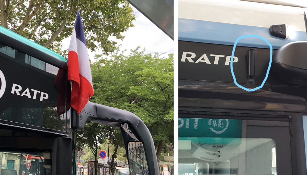 Pour la première fois, aucun bus de la RATP n'était cette année pavoisé ...