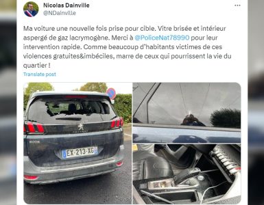Vitres brisées, gaz lacrymogène... La voiture du maire de La Verrière prise pour cible dans les Yvelines