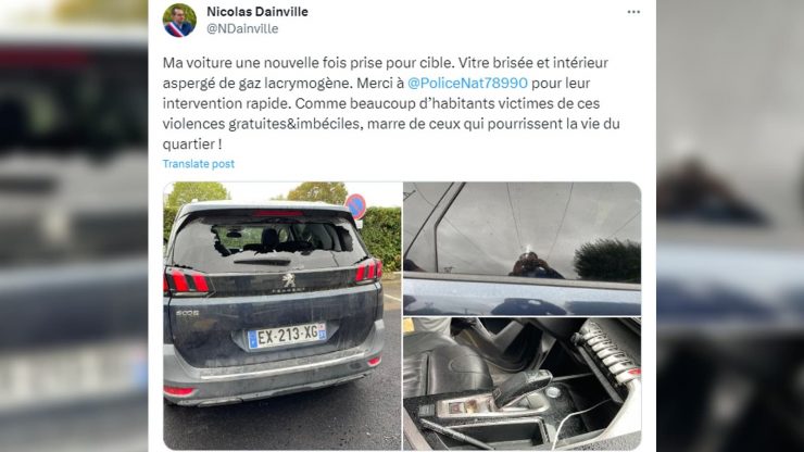 Vitres brisées, gaz lacrymogène... La voiture du maire de La Verrière prise pour cible dans les Yvelines