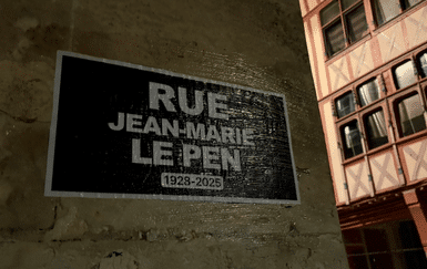 Des rues "Jean-Marie Le Pen" collées dans la nuit à Rouen, la mairie fait un signalement au procureur