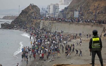 Migrants à la frontière entre le Maroc et Ceuta, le 31 juillet 2026