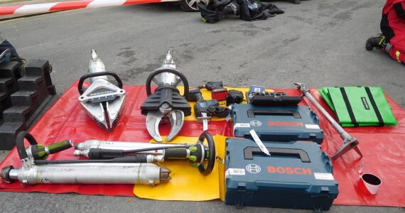 Outils de désincarcération des sapeurs-pompiers présentés à Mussidan en 2023
