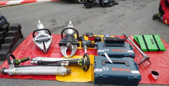 Outils de désincarcération des sapeurs-pompiers présentés à Mussidan en 2023