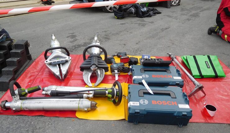 Outils de désincarcération des sapeurs-pompiers présentés à Mussidan en 2023