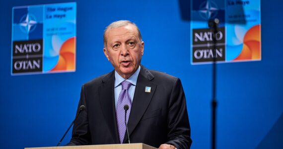 Recep Tayyip Erdogan lors d’une conférence de presse à La Haye en juin 2025