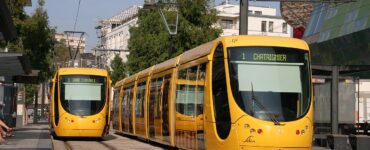 Deux tramways à Porte-Jeune à Mulhouse en août 2009, photo d’illustration ne montrant pas l’agression.