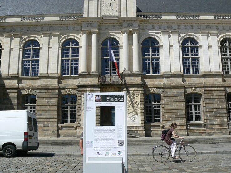 Façade du Parlement de Bretagne à Rennes, photographie de mai 2011.