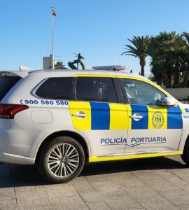 Véhicule de la police portuaire dans le port de Ceuta, photographie d’illustration.