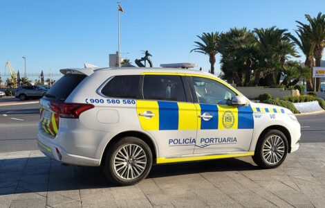 Véhicule de la police portuaire dans le port de Ceuta, photographie d’illustration.