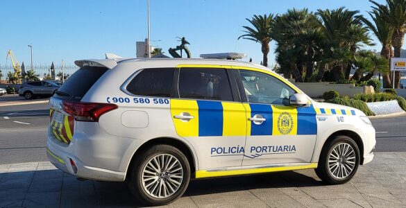 Véhicule de la police portuaire dans le port de Ceuta, photographie d’illustration.
