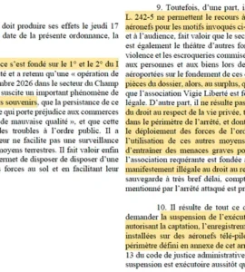 Extrait de l’ordonnance du tribunal administratif de Paris du 17 septembre 2026 sur l’usage de drones près de la tour Eiffel