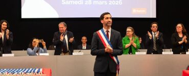 Édouard Denouël lors de l'installation du conseil municipal de Bagnolet