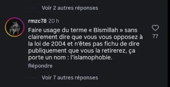 Capture d'écran relayée par Benjamin Goldnadel concernant Emma Fourreau
