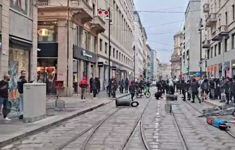 Violences et pillages dans le centre de Milan le 18 octobre 2026