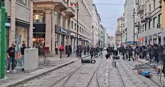 Violences et pillages dans le centre de Milan le 18 octobre 2026