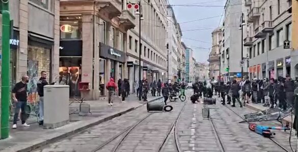 Violences et pillages dans le centre de Milan le 18 octobre 2026