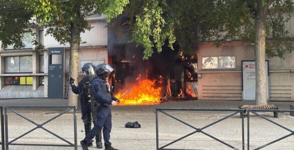 Incendie à l'entrée du lycée Henri-Moissan de Meaux