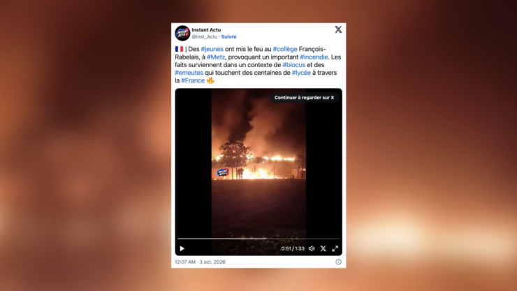 Incendie au collège François-Rabelais à Metz