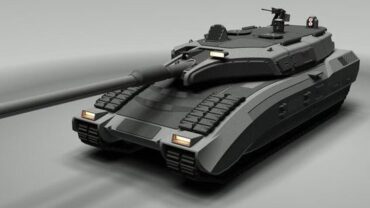 Maquette du Main Ground Combat System (MGCS), projet de char franco-allemand.